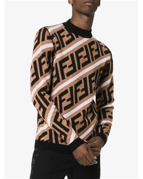 brown fendi sweater with the fendi logo|Fendi jumper men's.